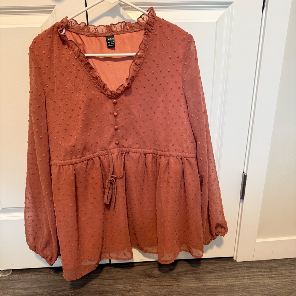 SHEIN Women's Terracotta Blouse